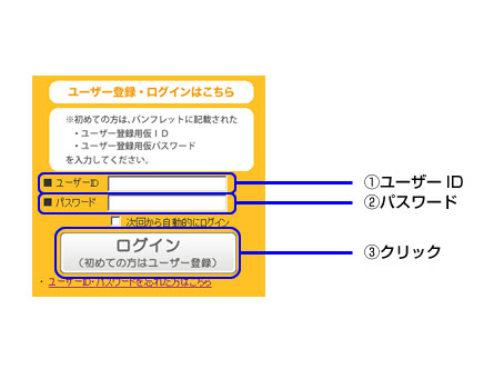 ログインページ